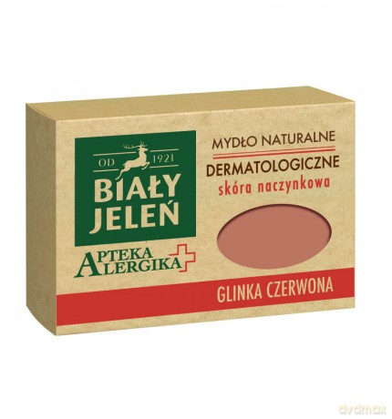 Biały Jeleń Apteka Alergika Mydło naturalne Glinka Czerwona - skóra naczynkowa 12 g
