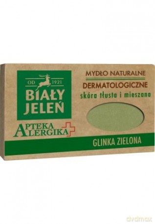 Biały Jeleń Apteka Alergika Mydło naturalne Glinka Zielona - skóra tłusta i mieszana 12 g