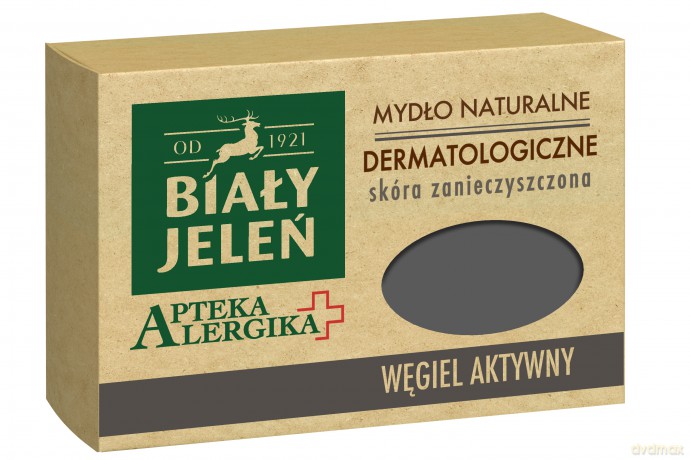 Biały Jeleń Apteka Alergika Mydło naturalne Węgiel Aktywny - skóra zanieczyszczona 12 g