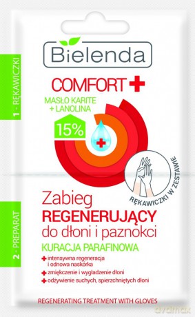 Bielenda Comfort + Zabieg regenerujący do dłoni i paznokci z rękawiczkami 10 ml