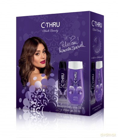 C - THRU Black Beauty Zestaw prezentowy (żel pod prysznic 250 ml+deo spray 150 ml)