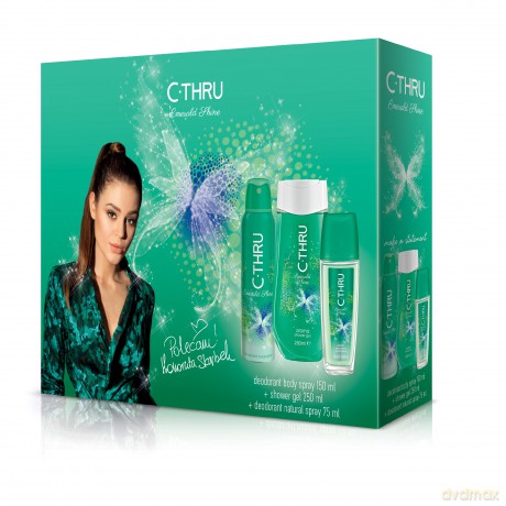 C - THRU Emerald Shine Zestaw prezentowy (żel pod prysznic 250 ml+deo atomizer 75 ml+deo spray 150 ml)