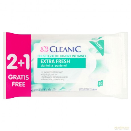 Cleanic Intimate Chusteczki do higieny intymnej Extra Fresh 3op. x 10 szt