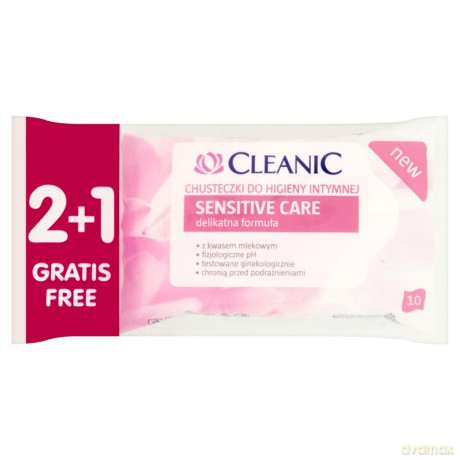 Cleanic Intimate Chusteczki do higieny intymnej Sensitive Care 3op. x 10 szt