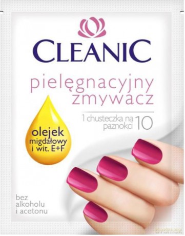 Cleanic Pielęgnacyjny zmywacz do paznokci w chusteczce