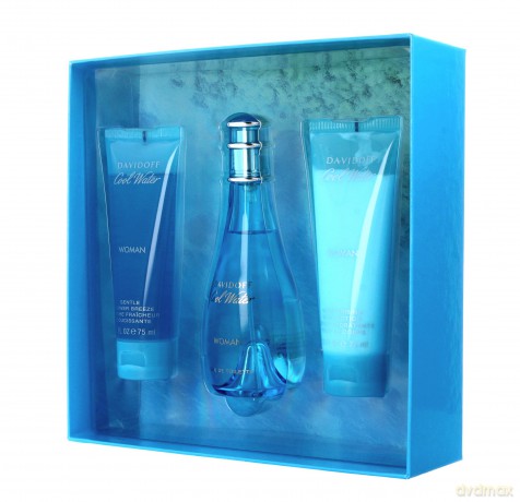 Davidoff Cool Water Woman Zestaw prezentowy (edt 100 ml+body lotion 75 ml+żel pod prysznic 75 ml)
