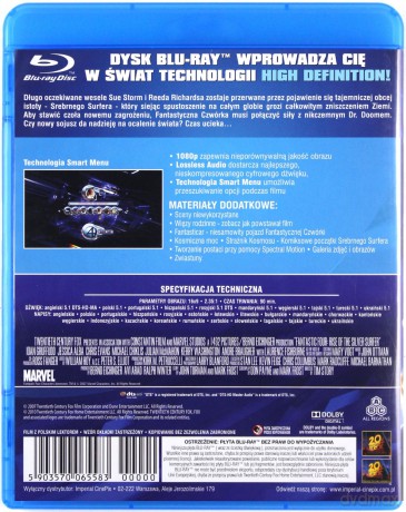 Fantastyczna Czwórka 2: Narodziny Srebrnego Surfera (polski lektor) [Blu-Ray]