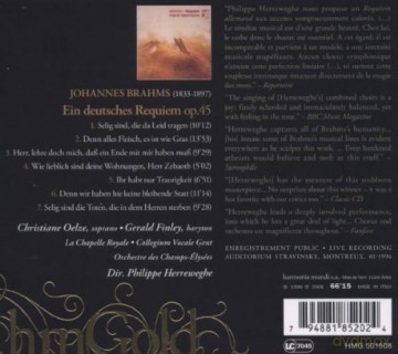 Brahms: Ein Deutches Requiem Philippe Herreweghe (digipack) [CD]