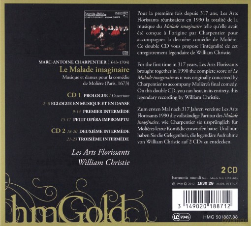 Charpentier: Le Malade Imaginaire William Christie (digipack) [2CD]