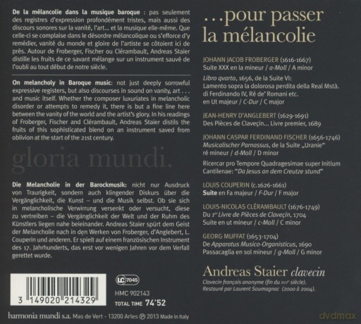 Andreas Staier: Pour Passer La Melancolie [CD]