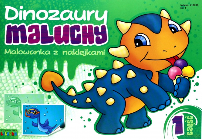 Dinozaury maluchy. Malowanka z naklejkami cz.1 [KSIĄŻKA]