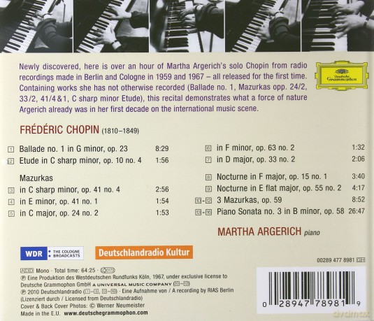 Martha Argerich: Rgerich Plays Chopin (polska cena!!!) [CD]