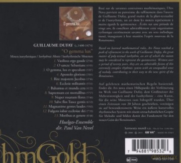 Dufay: O Gemma Lux (digipack) [CD]
