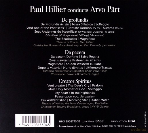 Paul Hillier: Conducts Arvo Part [3CD]