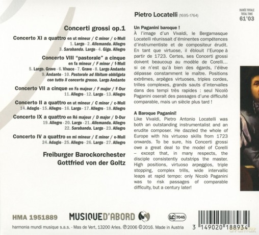 Locatelli: Concerti Grossi op 1 [CD]