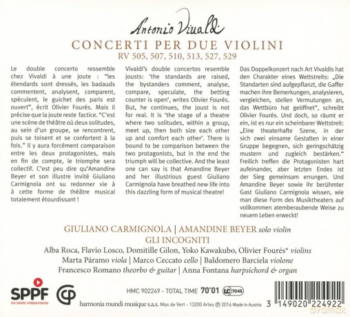 Vivaldi: Concerti Per Due Violini (digipack) [CD]