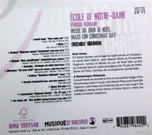 Ecole De Notre-Dame: Ensemble Organum Peres  [CD]