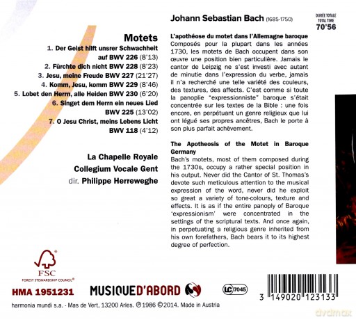Bach: Grands Motets Herreweghe [CD]