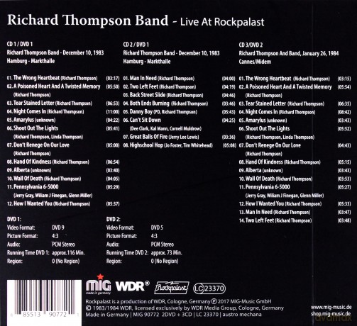Richard Thompson Band: Live At Rockpalast [3CD]+[DVD]