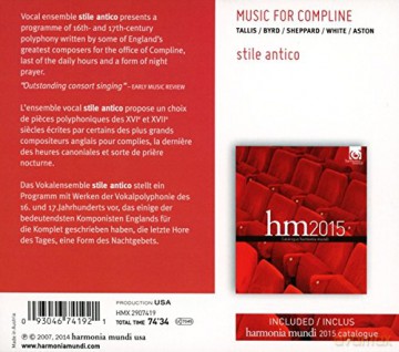 Stile Antico: Music For Compline Tallis Byrd Sheppard [CD]