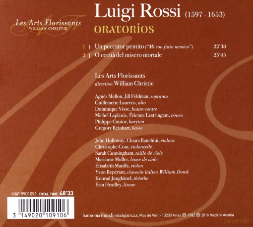 Luigi Rossi: Oratorios (digipack) [CD]
