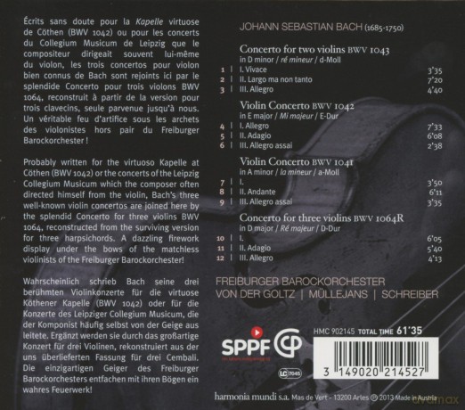 Bach: Violin Concertos [CD]