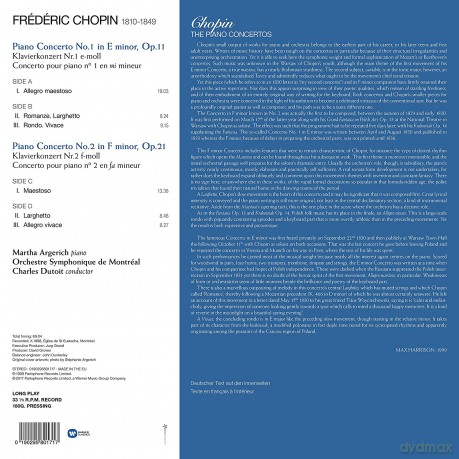 Argerich & Dutoit: Chopin: Piano Concertos Nos. 1 & 2 [2xWinyl]