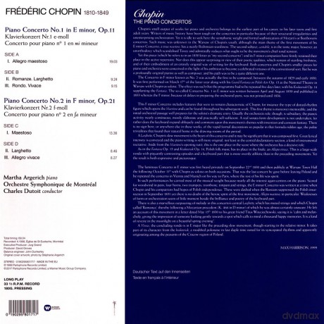 Argerich & Dutoit: Chopin: Piano Concertos Nos. 1 & 2 [2xWinyl]