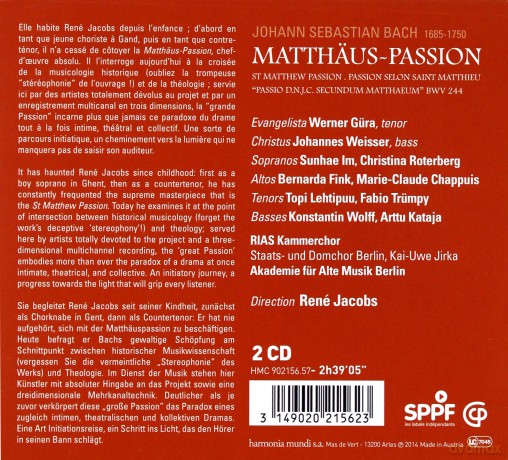 Bach: Matthaus Passion Rene Jacobs (BOX) [2CD]
