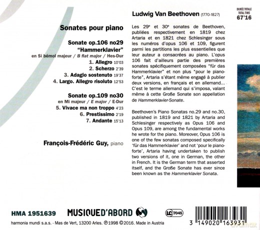 Beethoven: Piano Sonatas Guy (digipack) [CD]