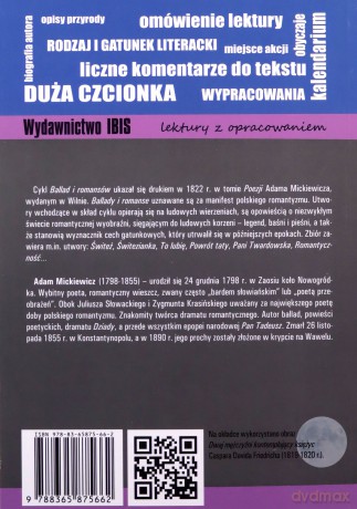 Ballady i romanse. Lektura z opracowaniem - Adam Mickiewicz [KSIĄŻKA]