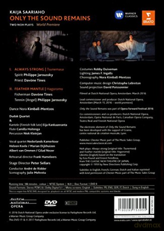 Jaroussky & Tines & Kimball-Mentzos & Dudok Quartet: Saariaho: Only The Sound Remains (Dutch National Opera) [DVD]