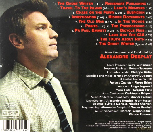 Ghost Writer soundtrack (Autor Widmo) (Alexandre Desplat)  [CD]