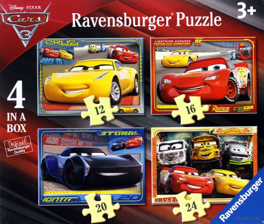 RAVENSBURGER 4w1 Auta 3 [PUZZLE]
