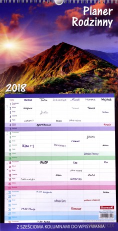 Kalendarz 2018 Planer Ścienny 24x45 [KALENDARZ]