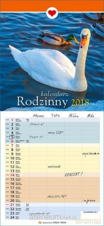 Kalendarz wieloplanszowe 2018 - Rodzinny [KALENDARZ]