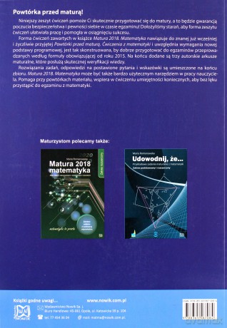 Matura 2018 Matematyka Ćwiczenia zakres podstawowy - Maria Romanowska [KSIĄŻKA]