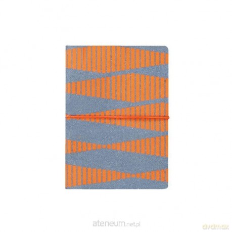 Notes szaro-pomarańczowy z gumką