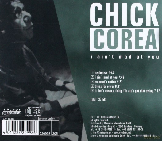 Chick Corea: I Ain't Mad At You [CD]