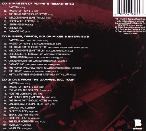 Metallica: Master Of Puppets (Remastered) (Expanded Edition) (Limited) [3CD]