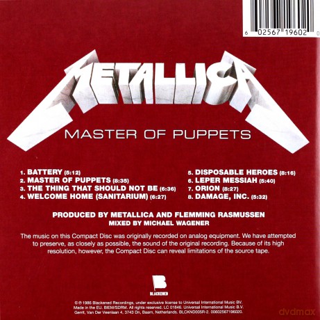 Metallica: Master Of Puppets (Remastered) (PL) [CD]