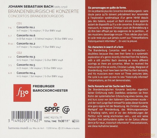 Bach: Brandenburg Concertos Freiburger Barockorchester [2CD]
