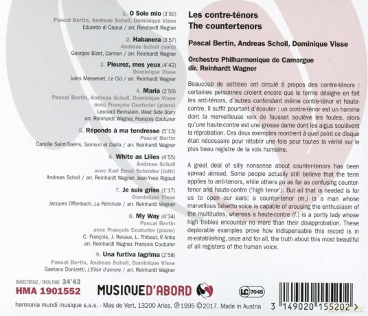 Bertin Scholl Visse: Les Contre-Tenors [CD]