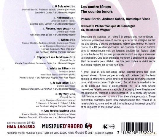 Bertin Scholl Visse: Les Contre-Tenors [CD]