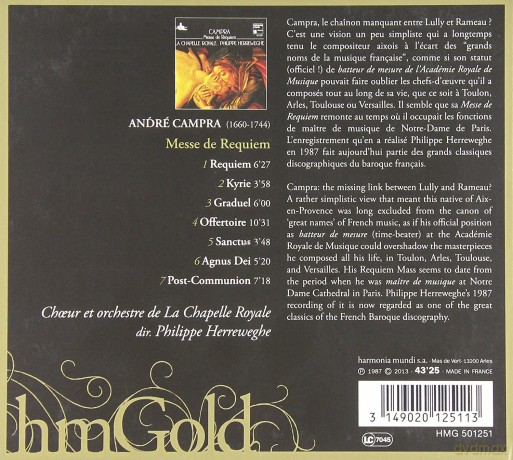 Campra: Messe De Requiem Herreweghe (digipack) [CD]
