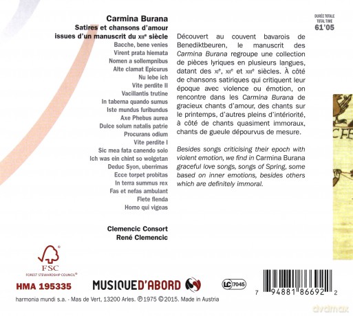 Carmina Burana: Clemencic Consort [CD]
