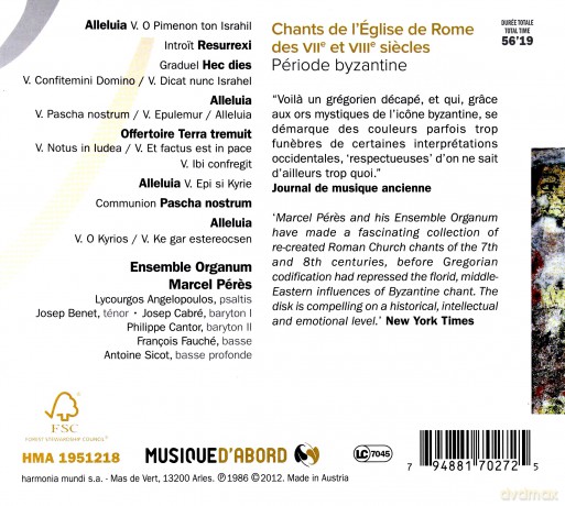 Chants De L Eglise De Rome: Ensamble Organum  [CD]