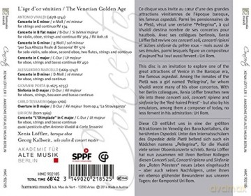 Concerto Venice: The Golden Age Xenia Loffler Akademie Fur Alte Musik Berlin [CD]