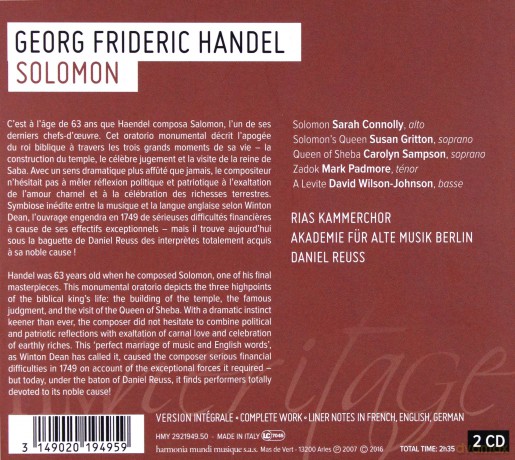 Handel: Solomon Reuss  [2CD]