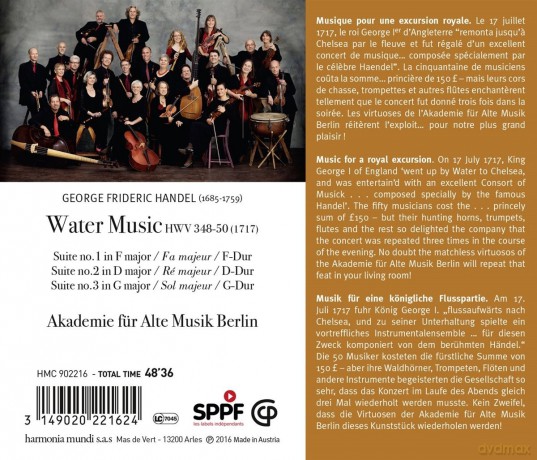 Handel: Water Music Akademie Fur Alte Musik Berlin (digipack) [CD]